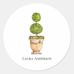 Elegant topiary watercolor sticker