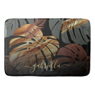 Elegant Topical Leaves Bath Mat