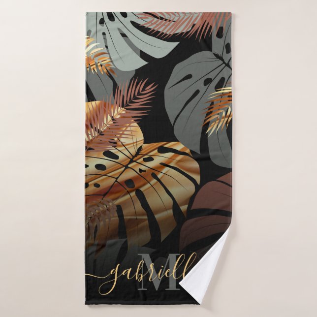 Elegant Topical Leaves Bath Towel (Bath Towel)