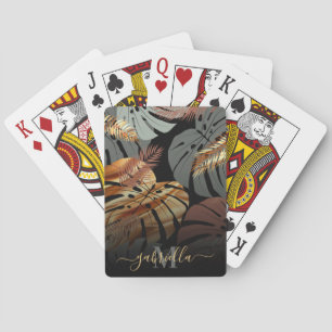 Elegant Topical Leaves Playing Cards