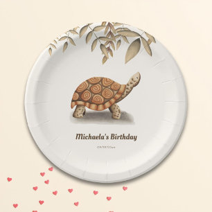 Elegant Tortoise Birthday Party Paper Plate