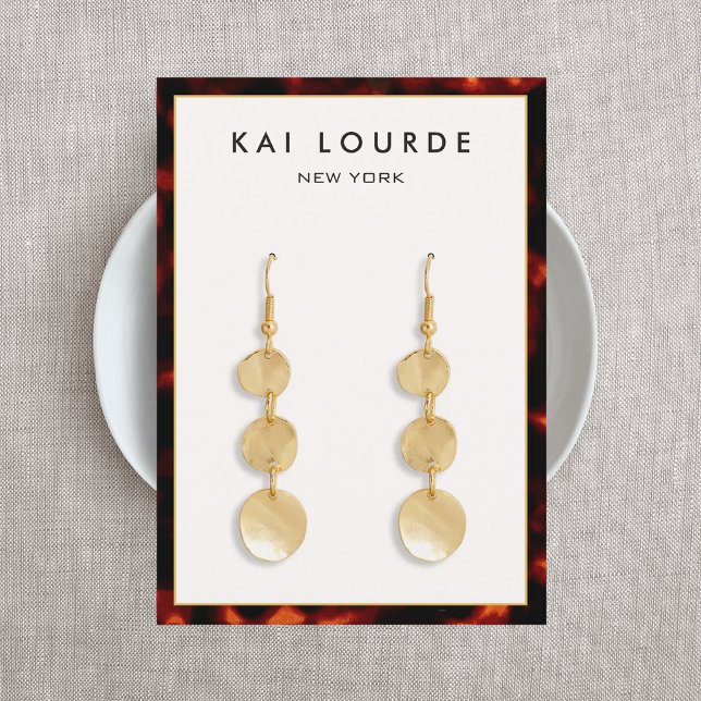 Elegant Tortoise Shell  Earring  Business Card (Creator Uploaded)