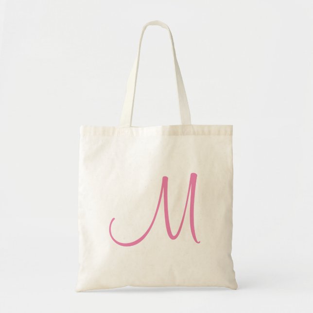 Elegant Tote Bag Monogram Initial Letter Template (Front)