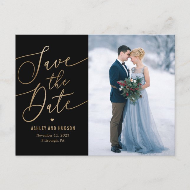 Elegant Touch EDITABLE COLOR Save The Date Postcard (Front)