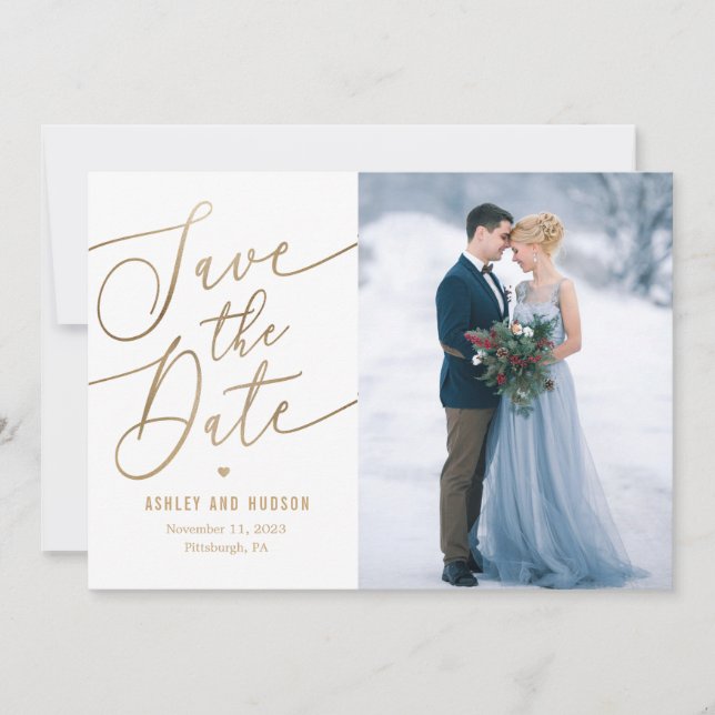 Elegant Touch Editable Colour Save The Date Card (Front)