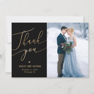 Elegant Touch Editable Colour Wedding Thank You Card