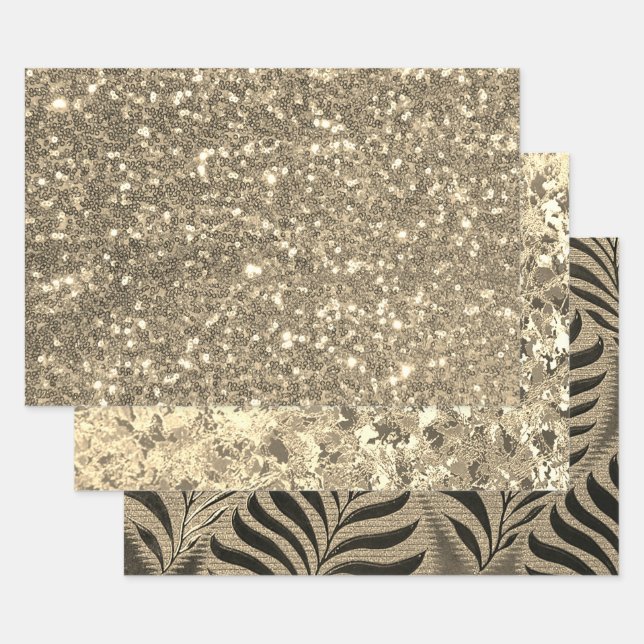 Elegant Touch Of Gold Wrapping Paper Sheet (Set)