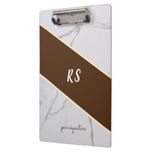 Elegant Touch Signature Customise White Marble Clipboard