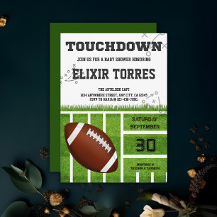 Elegant Touchdown Football Baby Shower Invitation