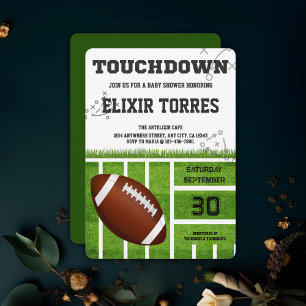 Elegant Touchdown Football Baby Shower Invitation