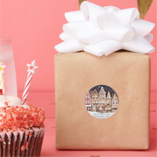 Elegant Townscape Personalised Address Label