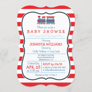 Elegant Toy Train Baby Shower Invitation
