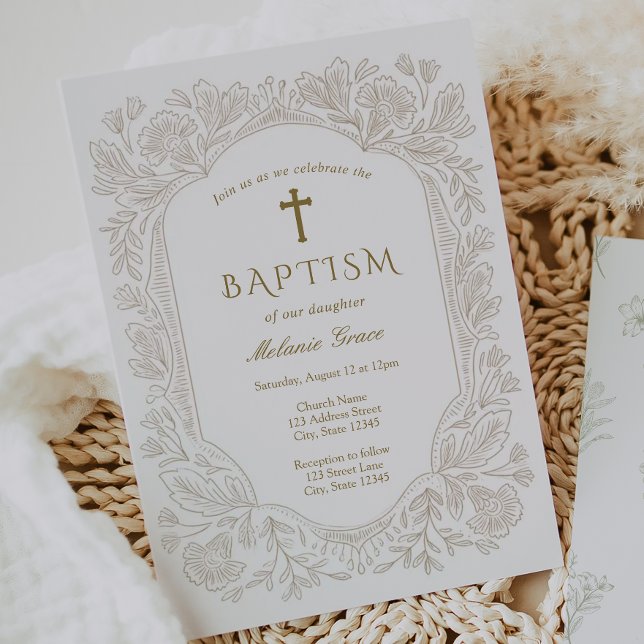 Elegant Traditional Baptism Invitation (Creator Uploaded)