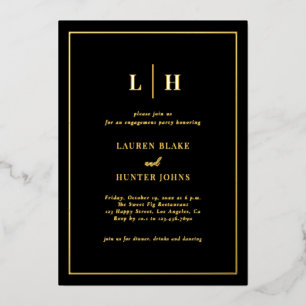 Elegant Traditional Black And Gold Engagement