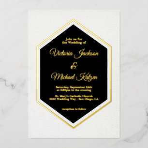 Elegant Traditional Black & Gold Foil Wedding