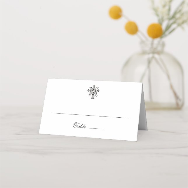 Elegant Traditional Catholic Simple Religious Place Card (Front)
