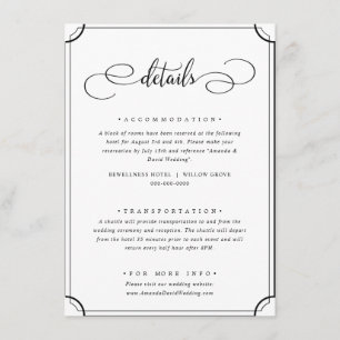 Elegant Traditional Classic Simple Details  Enclosure Card