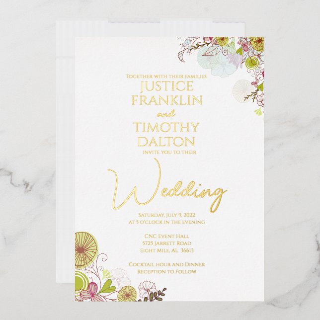 Elegant Traditional floral Wedding (Envelope)