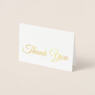 Elegant Traditional Gold Script Thank You Foil Card