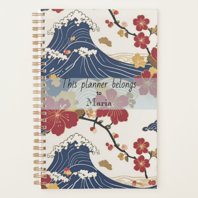 Elegant Traditional Japanese Kimono Pattern Planner (Front)