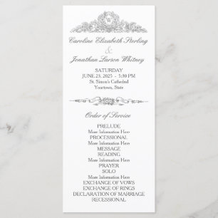 Elegant Traditional   Versailles Grey   Wedding Program