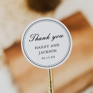 Elegant Traditional Wedding Classic Round Sticker
