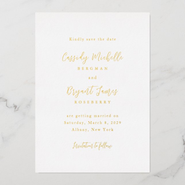Elegant Traditional Wedding Save the Date (Front)