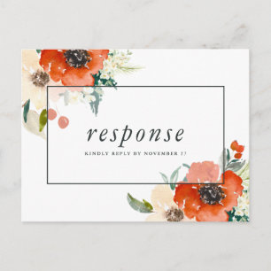 Elegant Traditions Floral RSVP with Meal Choice Invitation Postcard