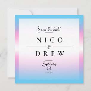 Elegant Trans Pride Wedding  Save The Date