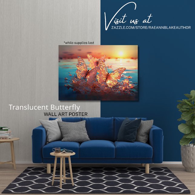 Elegant Translucent Butterfly Wall Art Poster (Creator Uploaded)