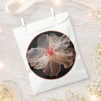 Elegant translucent flower on black favour bag