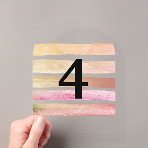 Elegant translucent table numbers