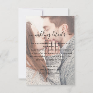 Elegant Transparent Photo Wedding Detail Card