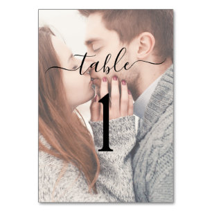 Elegant Transparent Photo Wedding Reception Table Number