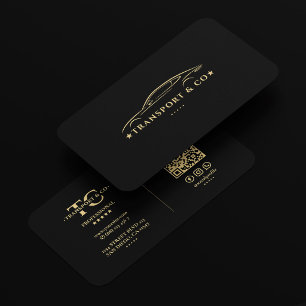 Elegant Transport Company Chauffeur Driver Black Business Card