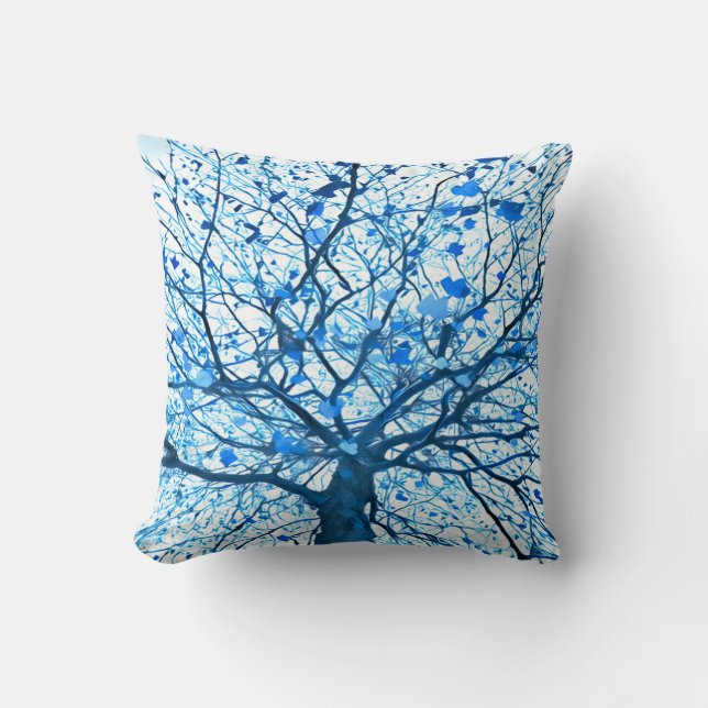 Elegant Tree (blue) Cushion (Front)