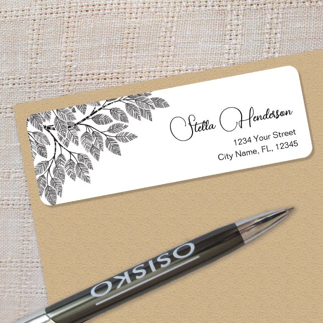Elegant Tree Branch Foliage Return Address Labels (Creator Uploaded)
