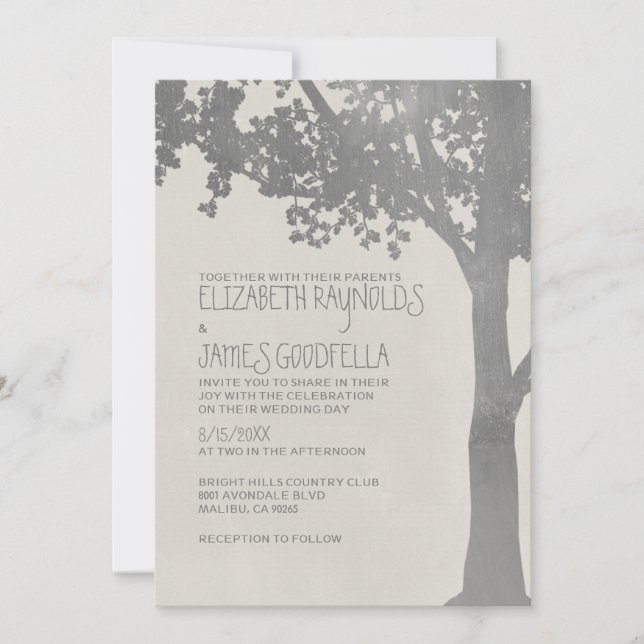 Elegant Tree Branches Wedding Invitations (Front)