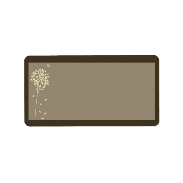 Elegant Tree Brown Wedding Mailing Address Label (Front)