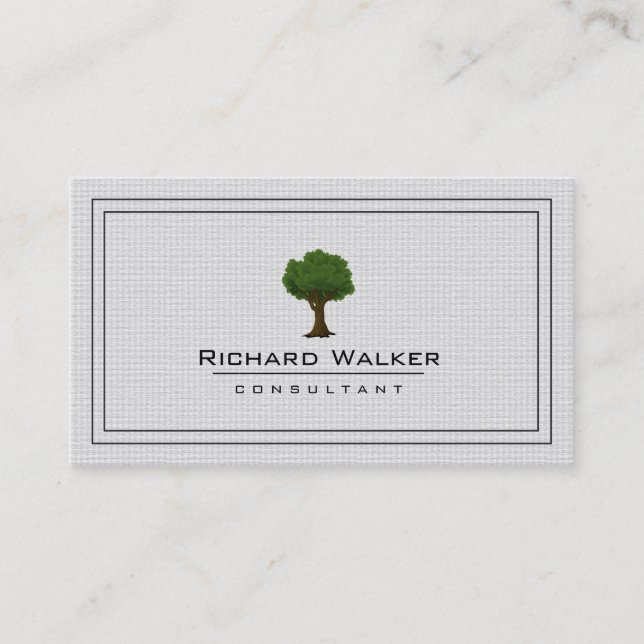 Elegant Tree Garden Lawn Care Logo Landscape Business Card (Front)