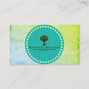 Elegant Tree Green Nature Sand Garden Landscape Business Card