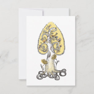 elegant  tree of life  thank you card
