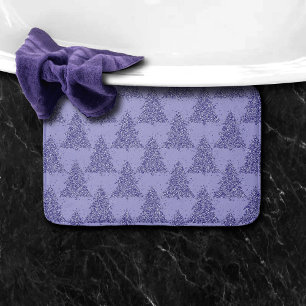 Elegant Tree Pattern   Charming Lavender Christmas Bath Mat