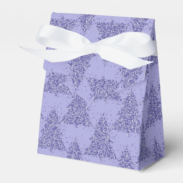 Elegant Tree Pattern | Charming Lavender Christmas Favour Box (Front Side)