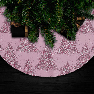 Elegant Tree Pattern   Dusty Mauve Pink Christmas Brushed Polyester Tree Skirt