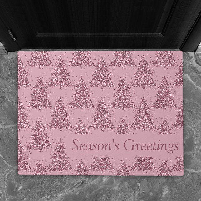Elegant Tree Pattern | Dusty Mauve Pink Christmas Doormat (Creator Uploaded)