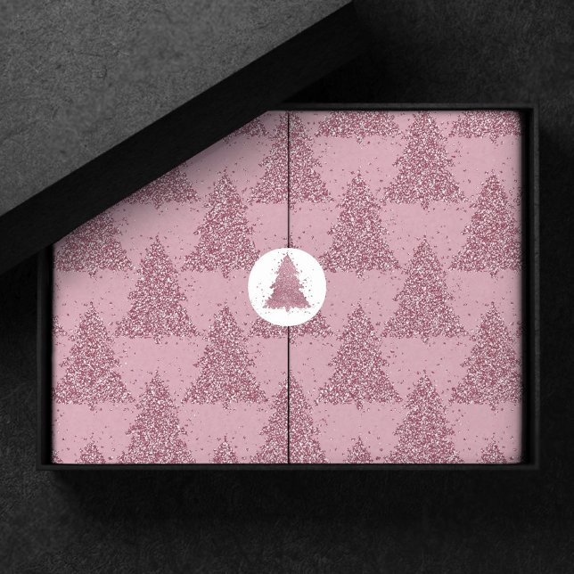 Elegant Tree Pattern | Dusty Mauve Pink Christmas Tissue Paper (Creator Uploaded)