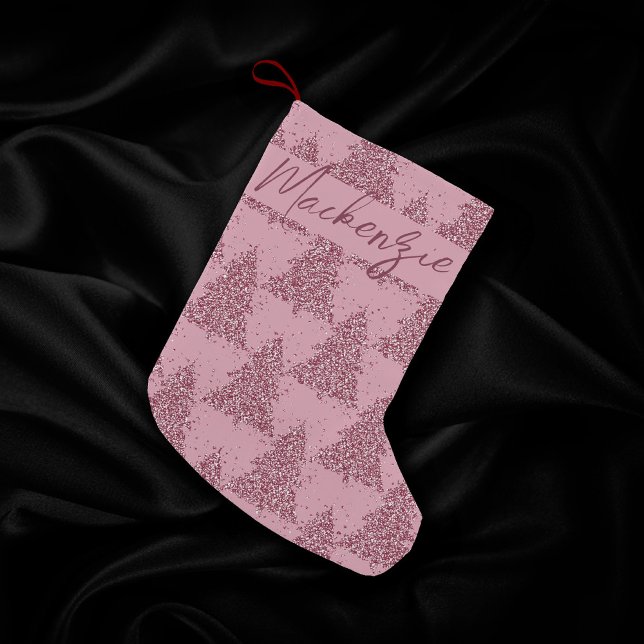 Elegant Tree Pattern | Dusty Mauve Pink Custom Small Christmas Stocking (Creator Uploaded)