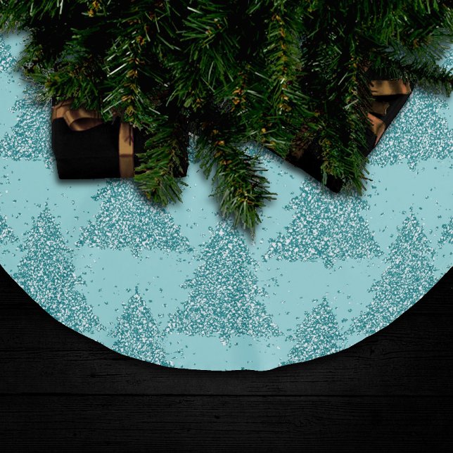 Elegant Tree Pattern | Luxe Aqua Mint Christmas Brushed Polyester Tree Skirt (Creator Uploaded)