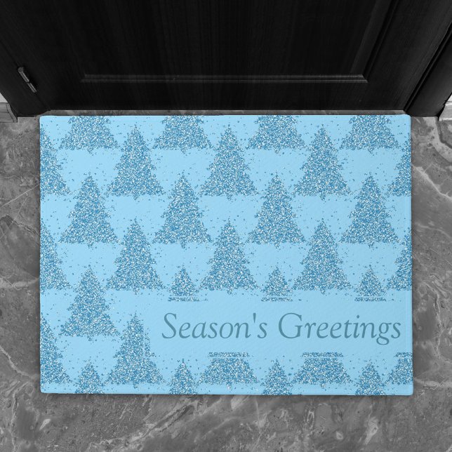 Elegant Tree Pattern | Sky Robin Blue Christmas Doormat (Creator Uploaded)